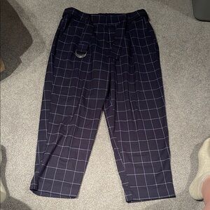a new day Blue and White Dress Pants with Geometric Pattern
